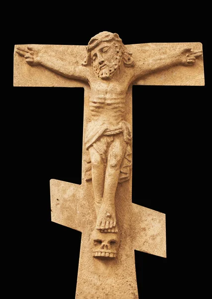 Crucifixion Jesus Christ Symbol Resurrection Immortality Human Soul Ancient Stone — Stock Photo, Image