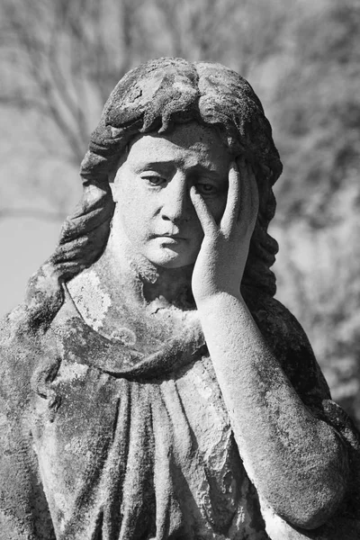 Fragment Ancienne Statue Marie Madeleine Prière Foi Religion Amour Concept — Photo