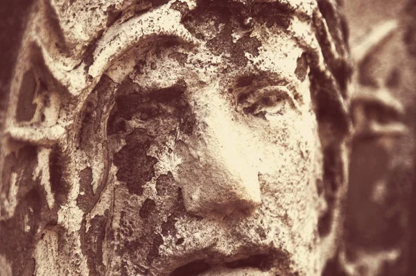 Πρόσωπο Του Ιησού Χριστού Απόσπασμα Από Αντίκες Άγαλμα — Φωτογραφία Αρχείου