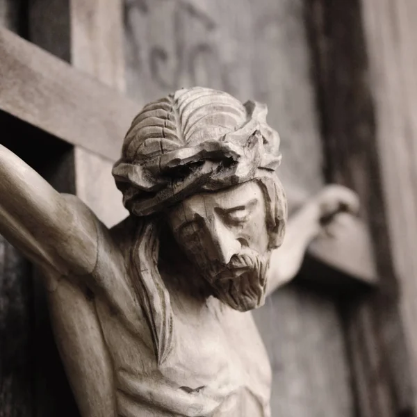 Святой Крест Распятым Иисусом Христом Детали — стоковое фото