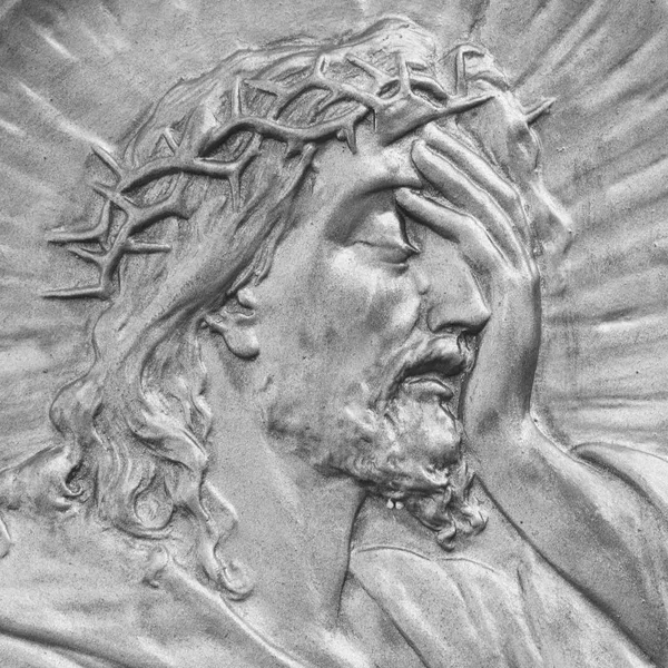 耶稣基督 片段雕像的脸 — 图库照片