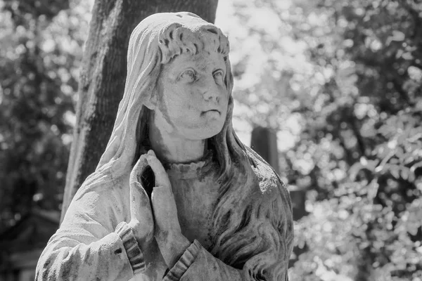 Fragment Ancient Statue Mary Magdalene Prayer Faith Religion Love Hope — Stock Photo, Image
