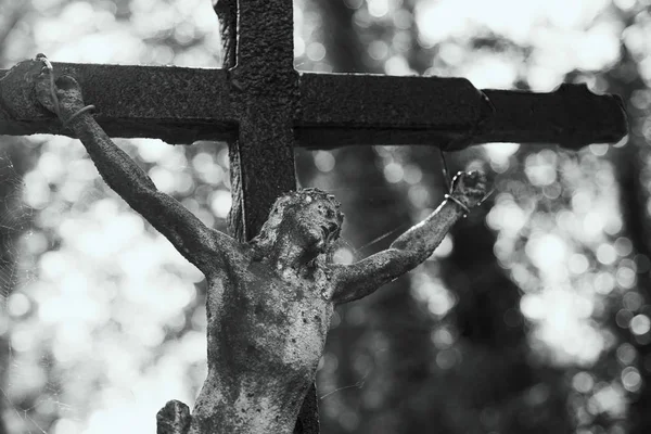 十字架につけられたイエス ・ キリスト (宗教、信仰、聖、s と神聖な十字 — ストック写真