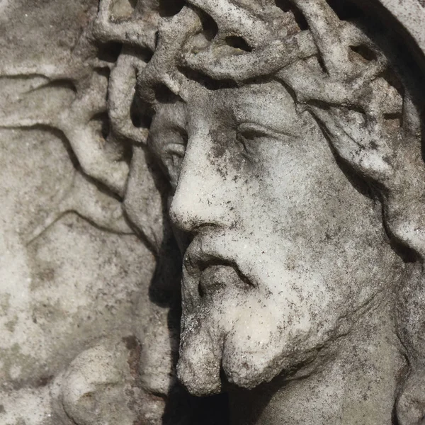 Face Jesus Christ Crown Thorns Statue — Stock Photo, Image