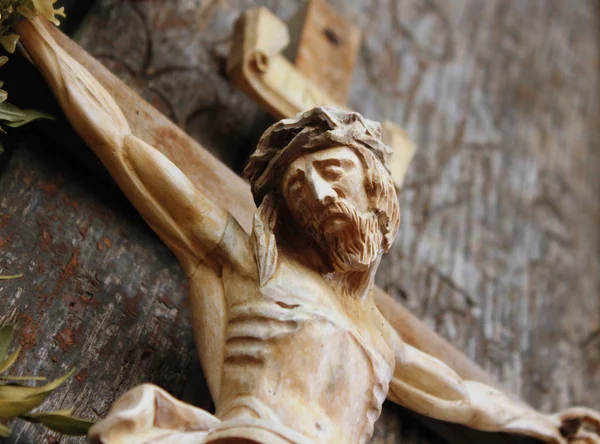 Santa Croce Con Gesù Cristo Crocifisso Dettagli — Foto Stock