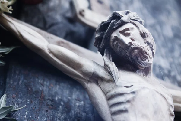 Crucificação Jesus Cristo Como Símbolo Ressurreição Imortalidade Alma Humana Estátua — Fotografia de Stock