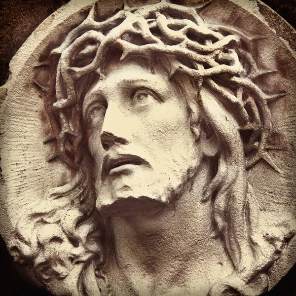 Das Leiden Des Jesuschristen Fragment Der Statue Traurigkeit Bedauern Angst — Stockfoto