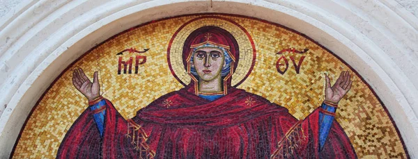 Art Mosaics Icon Virgin Mary Details — Stock Photo, Image