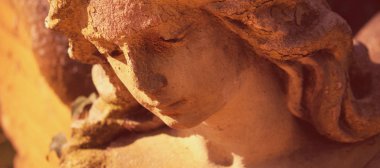 Bir mezarlık üzücü bir melek Vintage görüntüsü 