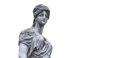 Diana (Artemis) antik heykel. Ay, yabani hayvanlar ve bitkiler, Doğa ve Av tanrıçası.