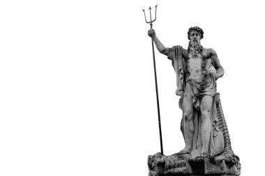 Deniz ve okyanus tanrısı Neptün (Poseidon) Antik heykel.