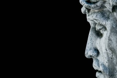 İsa'nın çarmıha germe profil (din, inanç, ölüm, acı, ölümsüzlük, Tanrı kavramı içinde eski bir heykeli)