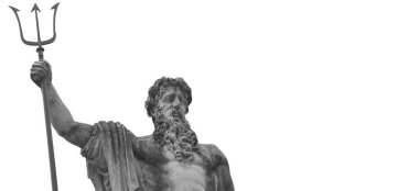 Deniz ve okyanus tanrısı Neptün 'ün (Poseidon) antik heykeli)