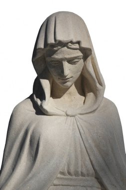 Meryem Ana, antik heykel (beyaz arka plan üzerinde)