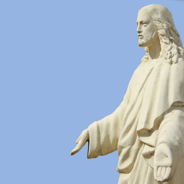 Statue Jesus Christ Blue Background — Stock Photo, Image