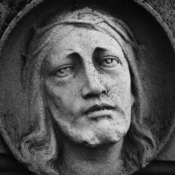 Fragment Statue Antique Jésus Christ Comme Symbole Amour Foi Religion — Photo