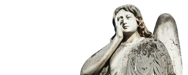 Estátua Anjo Triste Como Símbolo Eternidade Vida Morte Religião Conceito — Fotografia de Stock