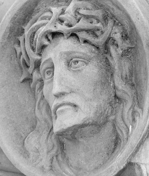 Gesicht Des Jesus Christi Dornenkrone Statue — Stockfoto