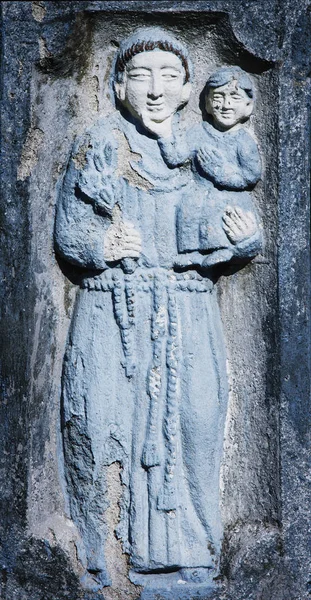 Sant Antonio Con Bambino Gesù Cristo Statua Del Santo Cattolico — Foto Stock