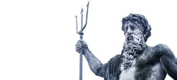 Antiga Estátua Deus Dos Mares Oceanos Neptuno Poseidon — Fotografia de Stock