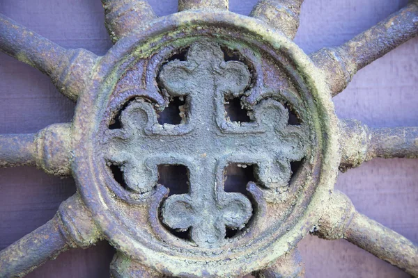 Фрагмент Металу Середньовічні Старовинні Двері Фону — стокове фото
