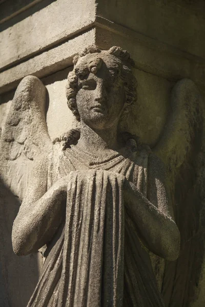 Vintage Εικόνα Του Μια Θλιβερή Άγγελος Ένα Νεκροταφείο Θραύσμα — Φωτογραφία Αρχείου