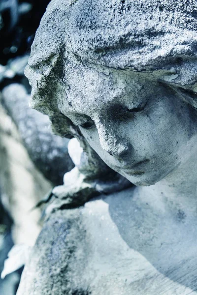 Antique Statue Angel Cherub Symbol Human Security — Stock Photo, Image