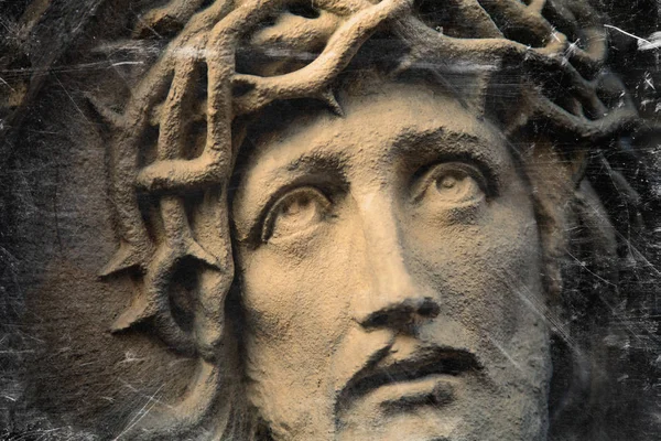 Statue Antique Style Rétro Jésus Christ Comme Symbole Amour Foi — Photo