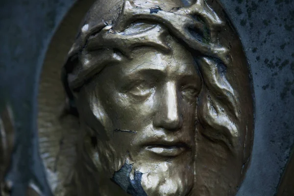 Фрагмент Античной Статуи Иисуса Христа Символ Любви Веры Религии — стоковое фото