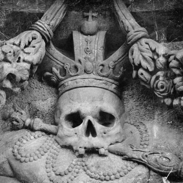 Фрагмент Давньої Статуї Тріумф Смерті Ретро Стиль Релігія Віра Біль — стокове фото