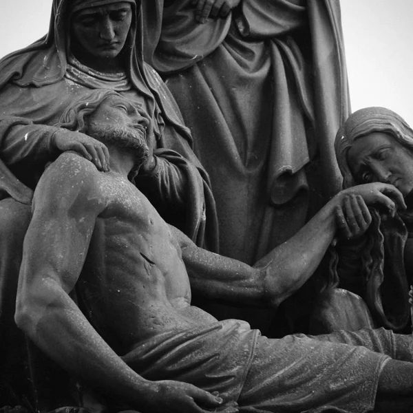 Fragment Antique Statue Suffering Jesus Christ — Stock Photo, Image