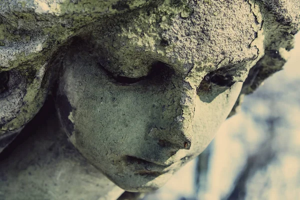 Смерть Печальный Ангел Символ Боли Страха Конца Жизни Древняя Скульптура — стоковое фото
