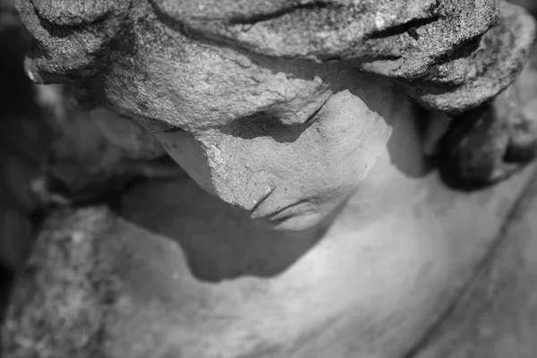Винтажное Изображение Грустного Ангела Кладбище Детали — стоковое фото
