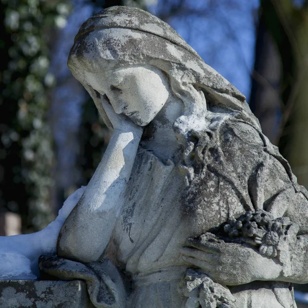 Fragment Einer Antiken Statue Der Maria Magdalena Gebet Glaube Religion — Stockfoto