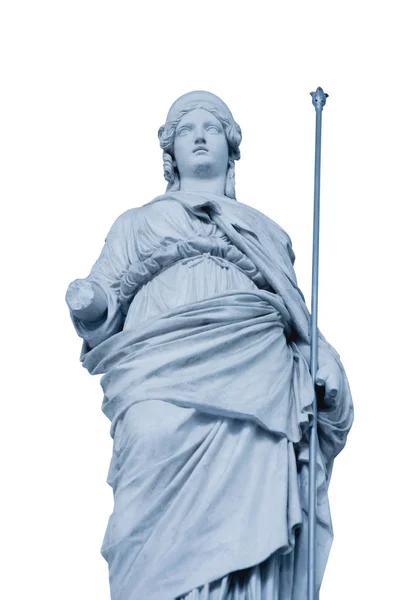 Ancient Statue Goddess Wisdom Victory Athena Isolated White Background — Stock Photo, Image