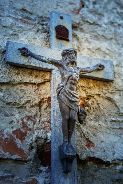 Heiliges Kreuz Mit Dem Gekreuzigten Jesus Christus Details — Stockfoto