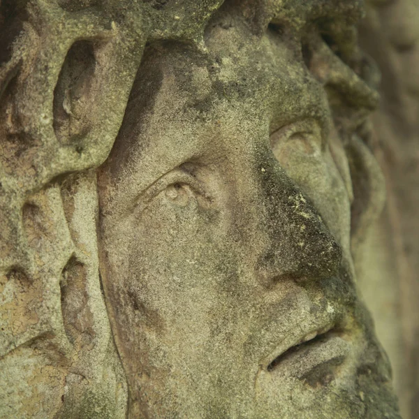 Ісус Христос Терновий Вінець Фрагмент Статуя — стокове фото