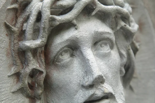Rostro Jesucristo Fragmento Estatua —  Fotos de Stock