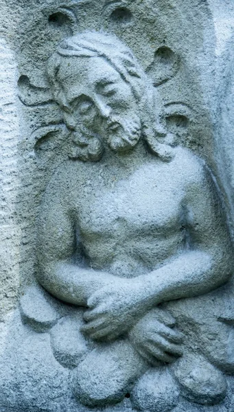 Fragment Antika Staty Lidande Jesus Kristus — Stockfoto