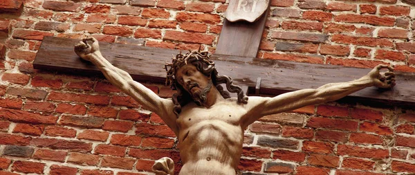 Santa Cruz Con Jesucristo Crucificado Detalles — Foto de Stock