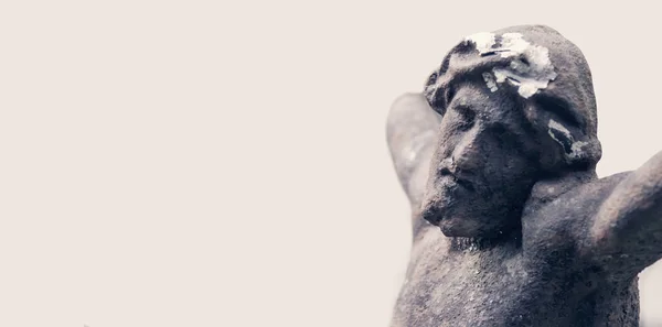 Estatua Antigua Parcialmente Destruida Crucifixión Jesucristo Religión Sufrimiento Amor Concepto — Foto de Stock