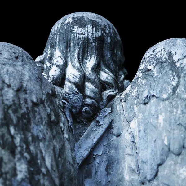 Ange Mort Comme Symbole Fin Vie Statue Antique Sur Baqckground — Photo