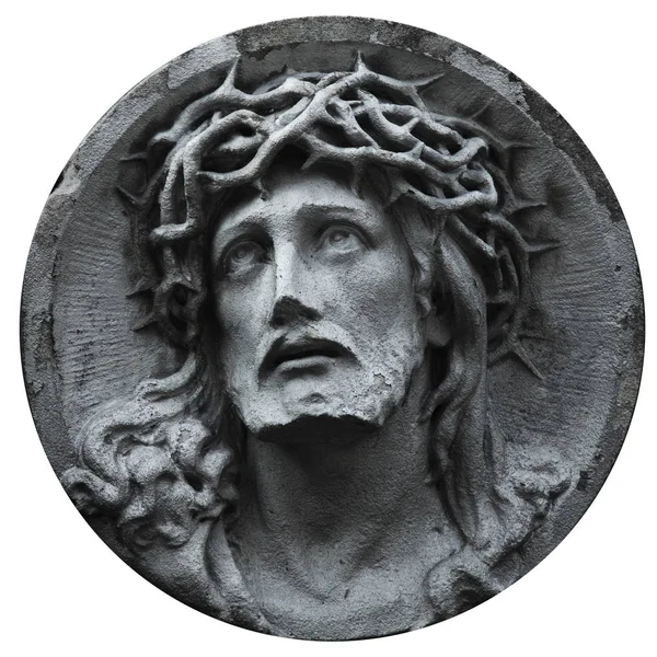 Volto Gesù Cristo Frammento Statua — Foto Stock