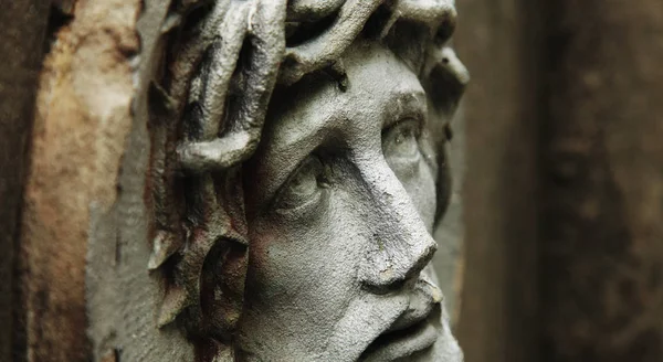 Обличчя Ісуса Христа Терновий Вінець Статуя — стокове фото