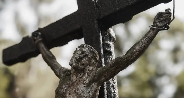 Het Lijden Van Jezus Christus Standbeeld Fragment Religie — Stockfoto