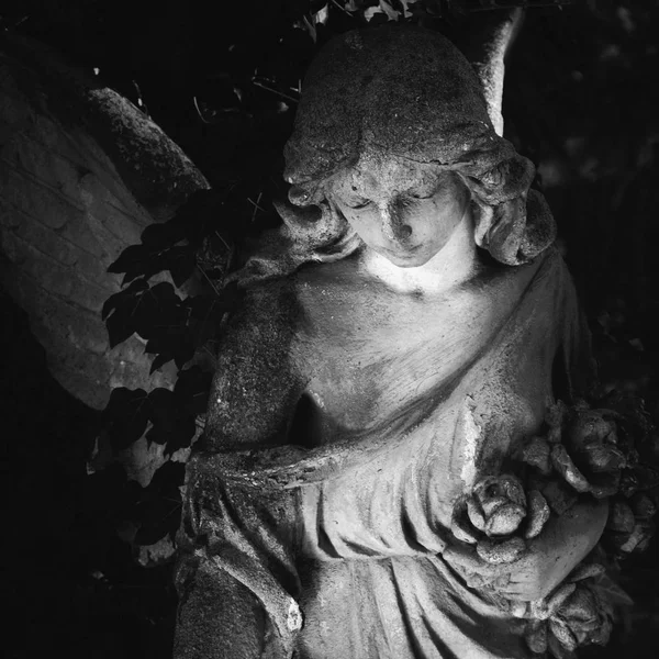 Anjo Luz Sol Estátua Antiga — Fotografia de Stock