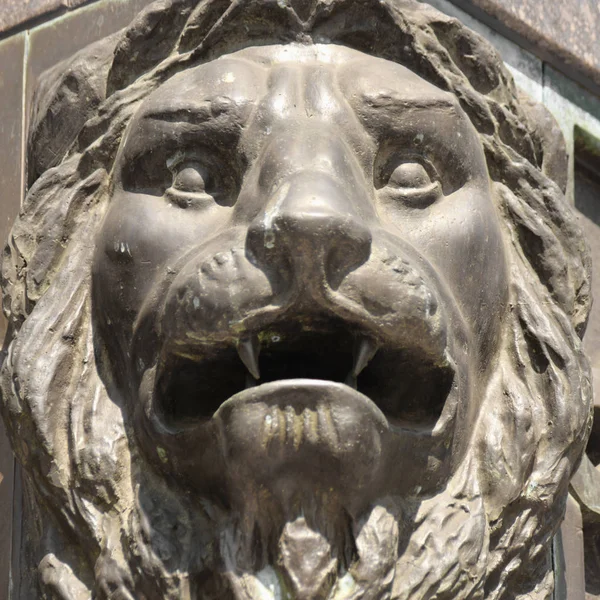 Sculpture Lion Comme Symbole Force Grandeur — Photo