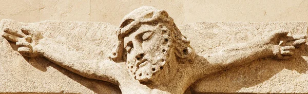 Rostro Jesucristo Fragmento Estatua — Foto de Stock