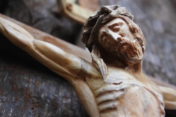 Heilige Kruis Met Gekruisigde Jezus Christus Details — Stockfoto