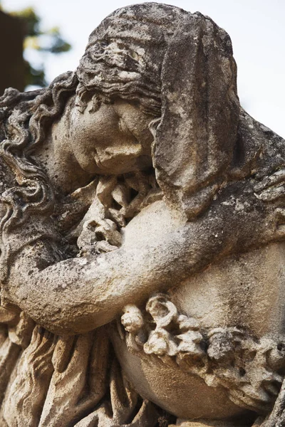 Posąg Kobiety Grób Jako Symbol Depresji Ból Smutek Wiara Religia — Zdjęcie stockowe